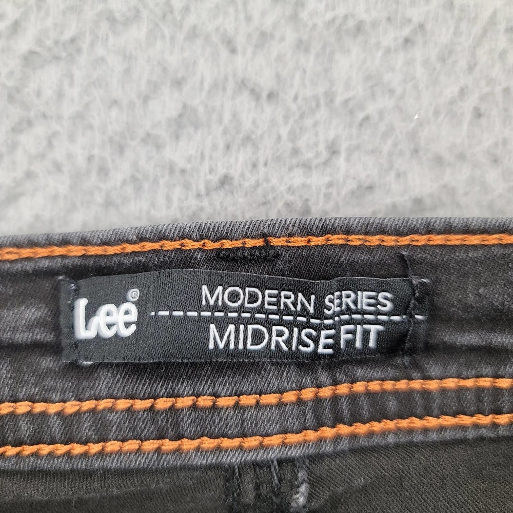 Lee Jeans Womens 6 Medium Black Denim Stretch Modern Series Midrise Fit Cropped - Picture 5 of 11